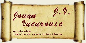Jovan Vučurović vizit kartica